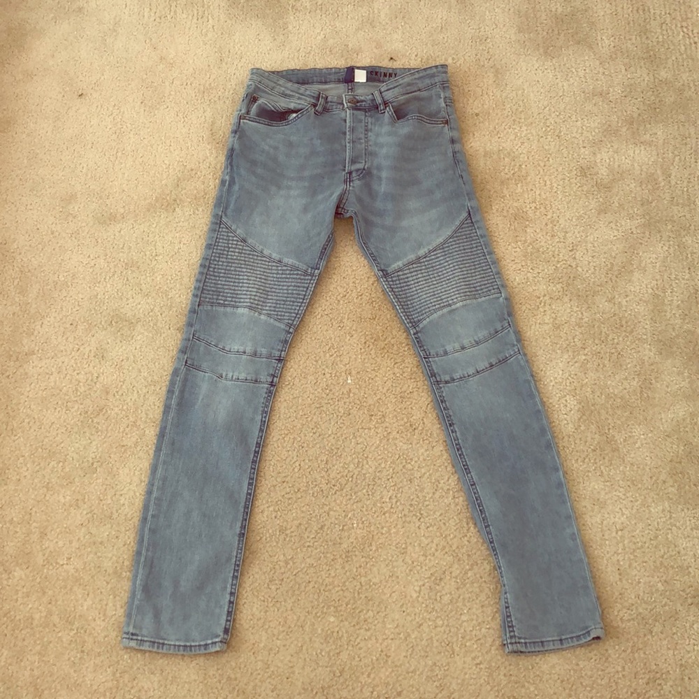 Light Wash Blue Skinny Men Jeans